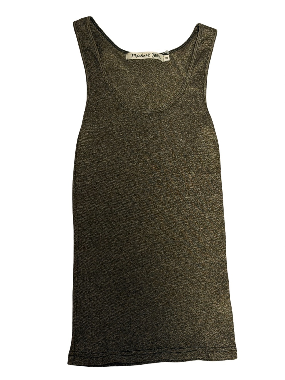 Michael Stars Metallic Gold Brown Tank Top OS Stretch Knit